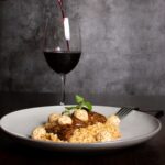 Mushroom risotto. Main dish. Italian food.